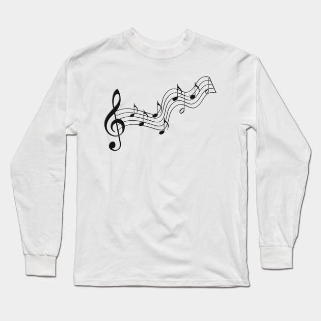 Wavy Music Long Sleeve T-Shirt by designsbycreation